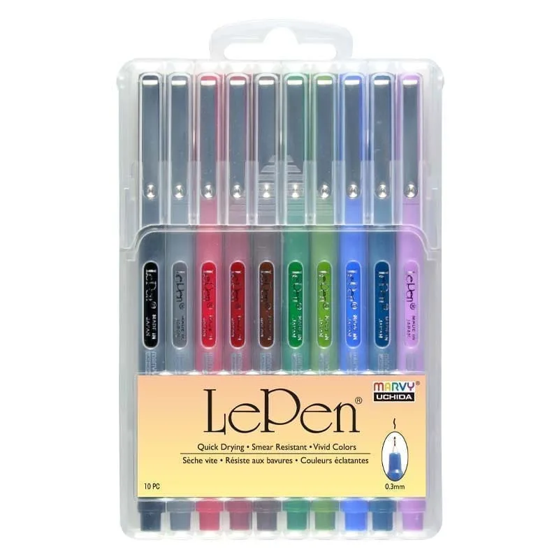 MARVY stilingi rašikliai plonu antgaliu „Le Pen” 4300-10BX Dark 10 vnt