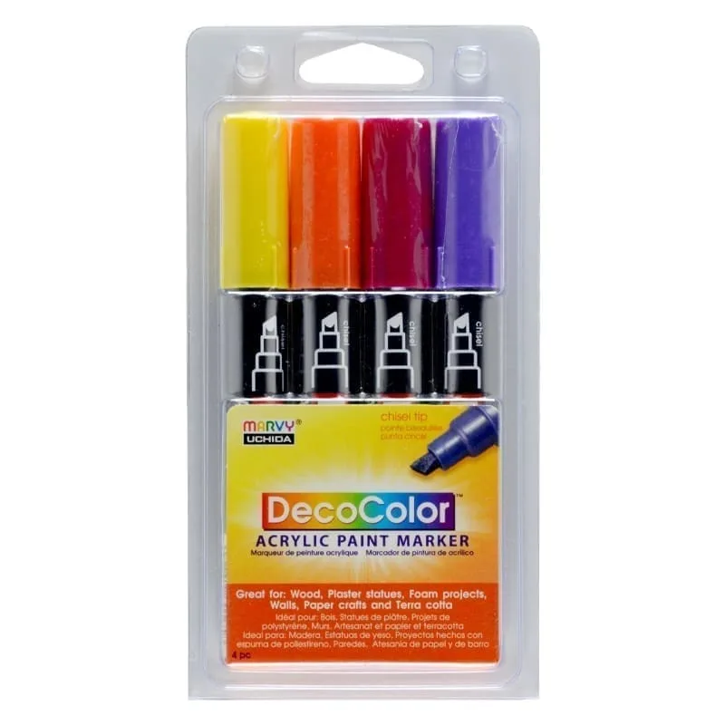 Akriliniai markeriai Marvy Decocolor Acrylic 315-4E Bright 4 vnt