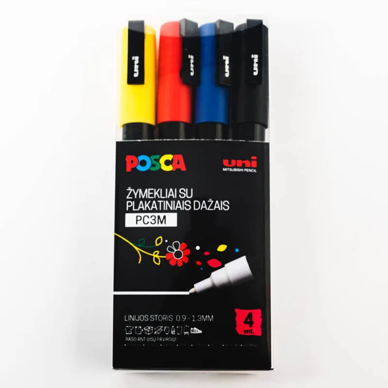 Akriliniai markeriai Posca PC-3M Classic 4 vnt