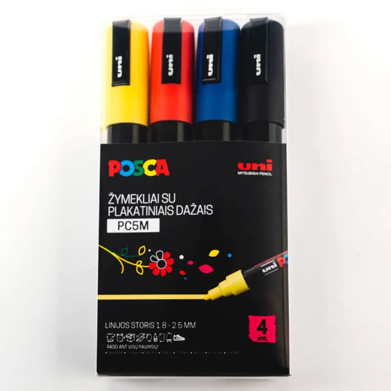 Akriliniai markeriai Posca PC-5M Classic 4vnt