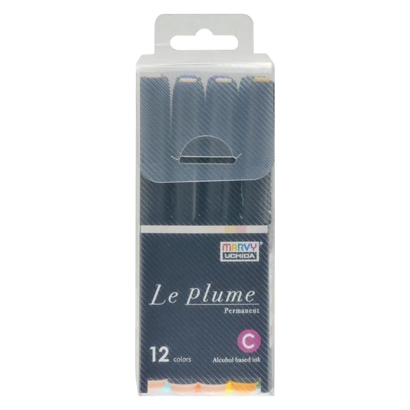 Permanentiniai markeriai teptukiniu galiuku Marvy Le Plume Permanent 3000-12C 12 vnt