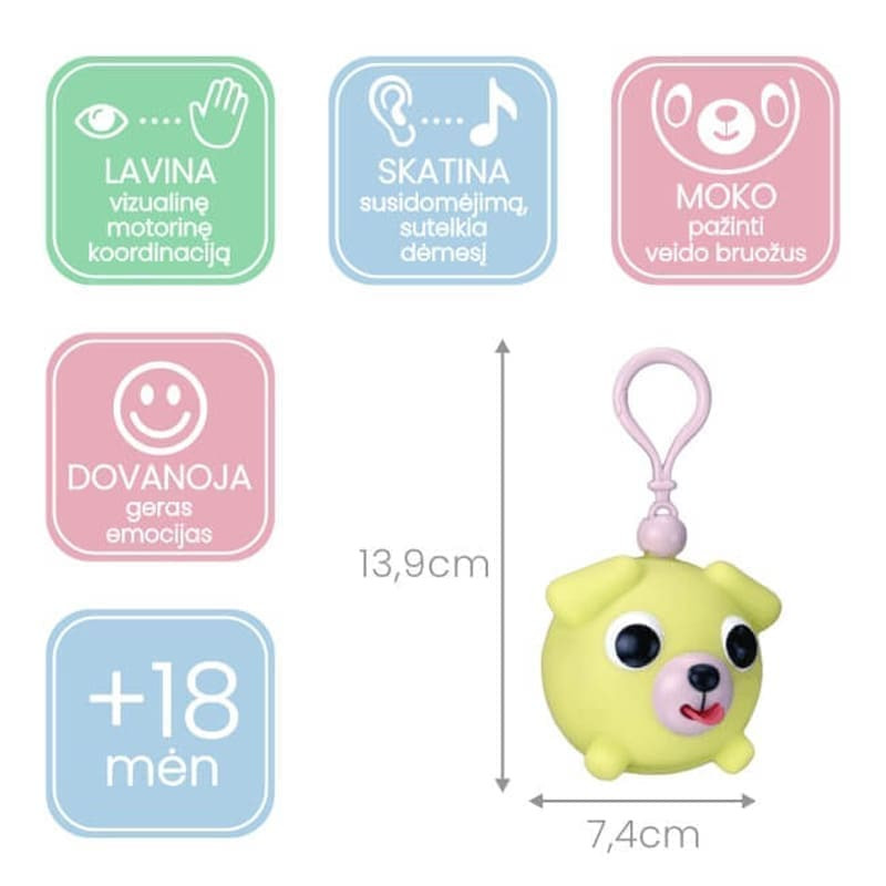 Pakabukas „Jabber Ball Jr” Geltonas šuniukas