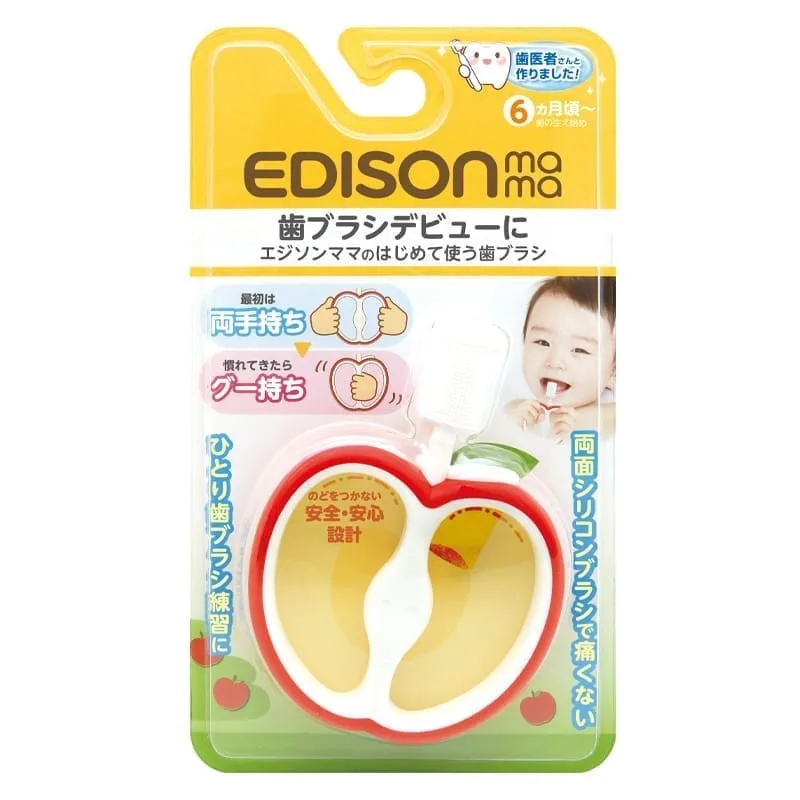 Pirmasis dantų šepetėlis EDISONmama „Obuolys” nuo 6 mėn KJ1253