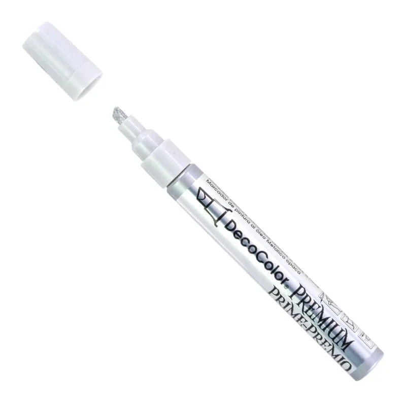 Markeris įvairių paviršių dekoravimui Marvy Decocolor Fine 350-S SLV Silver 1 vnt