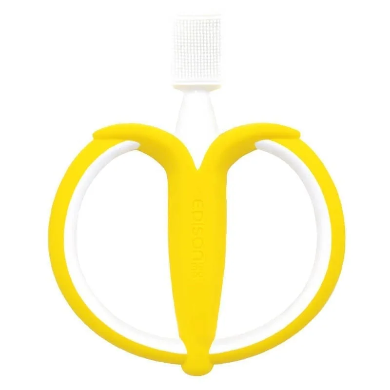 Pirmasis dantų šepetėlis EDISONmama „Bananas” nuo 6 mėn KJ12532
