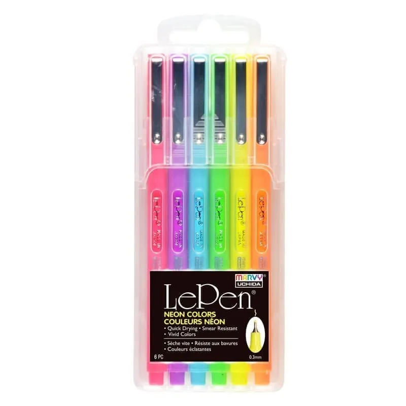 MARVY stilingi rašikliai plonu galiuku „Le Pen” 4300-6FX Neon 6 spalvos