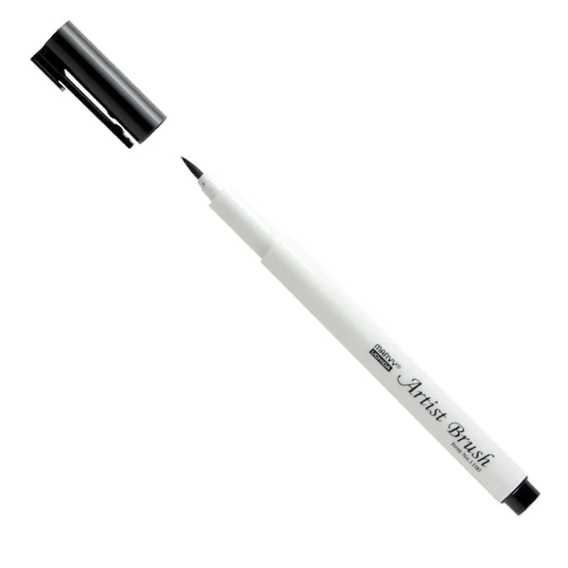 MARVY flomasteriai teptukiniu galiuku Artist Brush 1100-5H Grey 5 vnt