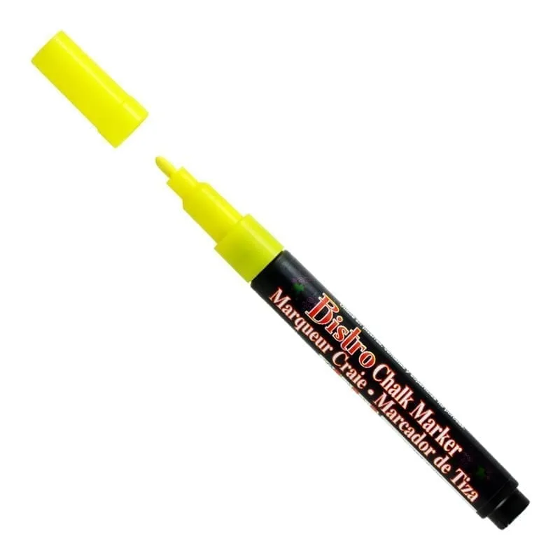 Kreidinis markeris Marvy Bistro Chalk Marker 482 plonu galiuku FLUO YELLOW 1 vnt