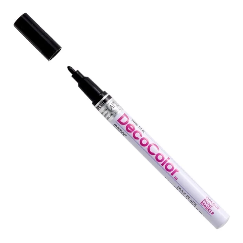 Markeris įvairių paviršių dekoravimui Marvy Decocolor Fine 200 Black 1 vnt