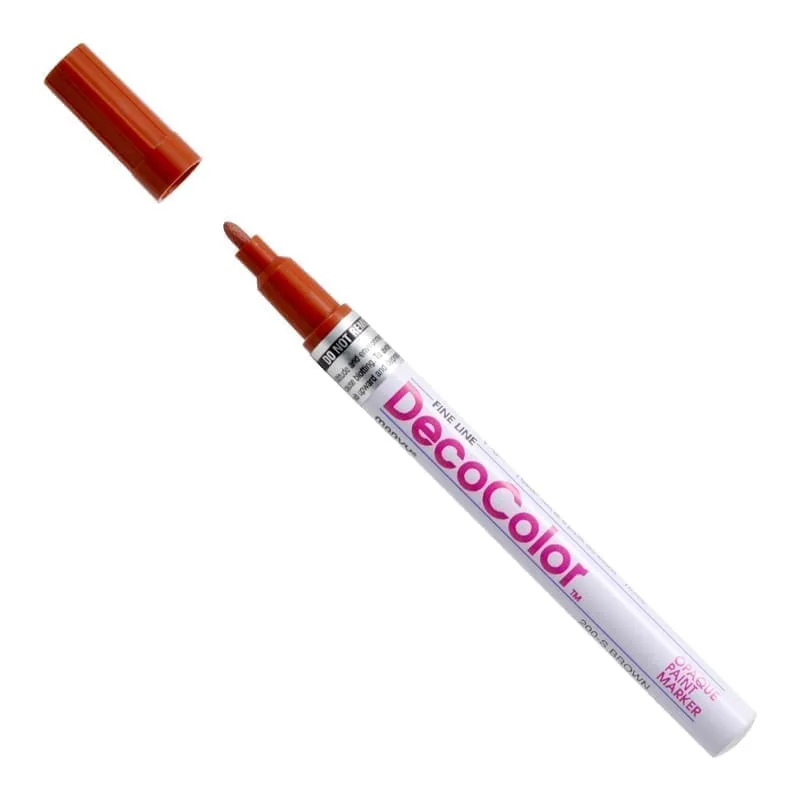 Markeris įvairių paviršių dekoravimui Marvy Decocolor Fine 200 Brown 1 vnt
