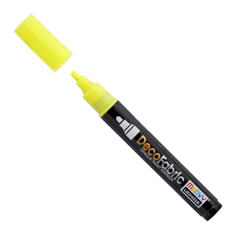 Markeris įvairių atspalvių tekstilės dekoravimui Marvy DecoFabric Marker 223 FLUO YELLOW 1 vnt