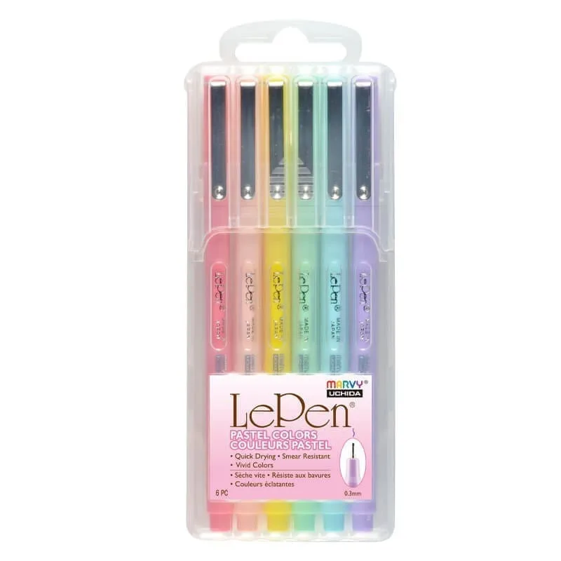 MARVY stilingi rašikliai plonu galiuku „Le Pen” 4300-6PX Pastel 6 spalvos
