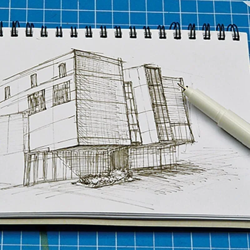 Spalvoti grafiniai rašikliai Marvy For Drawing 4600-5VX galiuko storis 03mm 5vnt