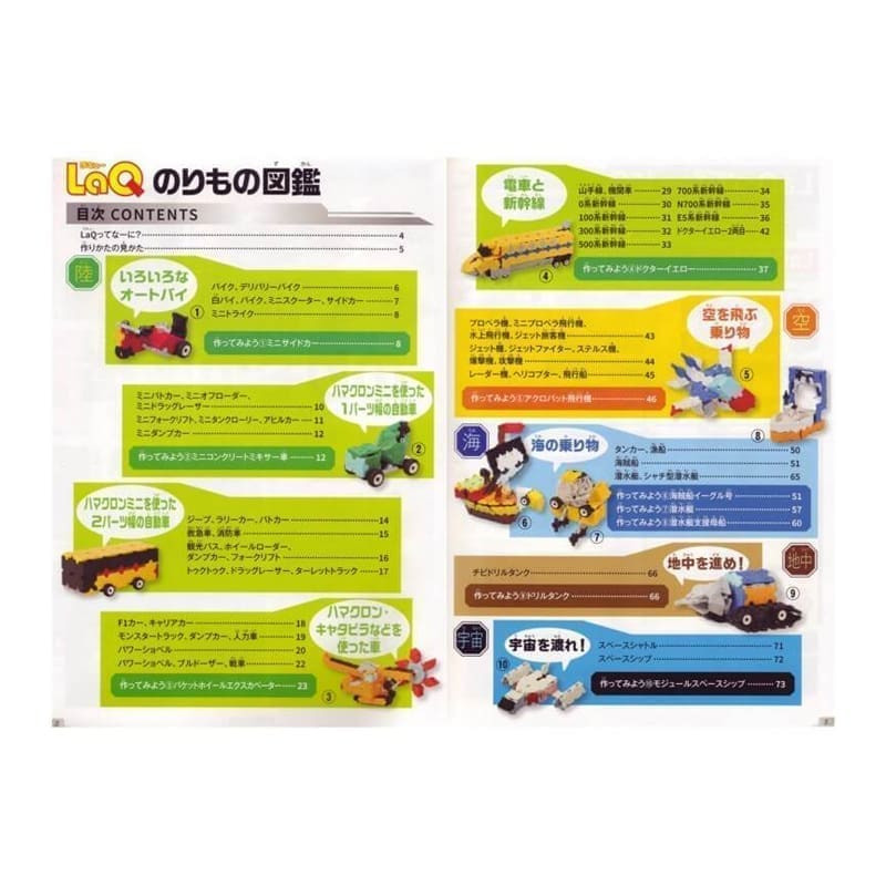 Idėjų žurnalas „LaQ Vechiles amp Craft Book” su konstravimo schemomis viduje