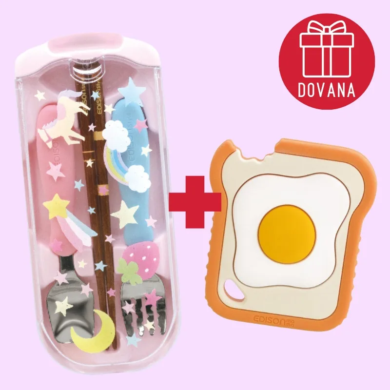 Rinkinys EDISONmama stalo įrankių rinkinys MÄRCHEN + DOVANA EDISONmama kramtukas kūdikiams Magiškas skrebutis