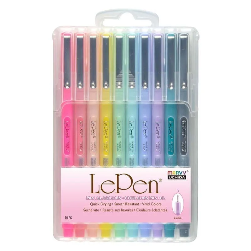 MARVY stilingi rašikliai plonu antgaliu 4300-10PX „Le Pen” Pastel 10 vnt
